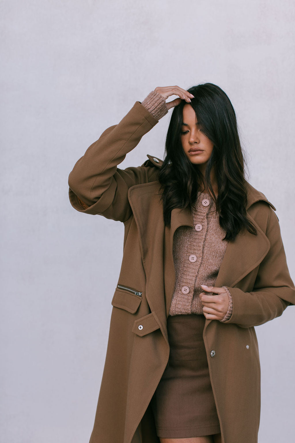 Sarah Trench Coat - Toffee Brown