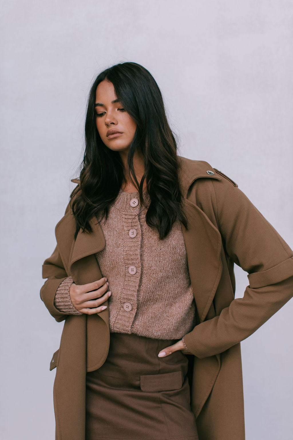 Sarah Trench Coat - Toffee Brown