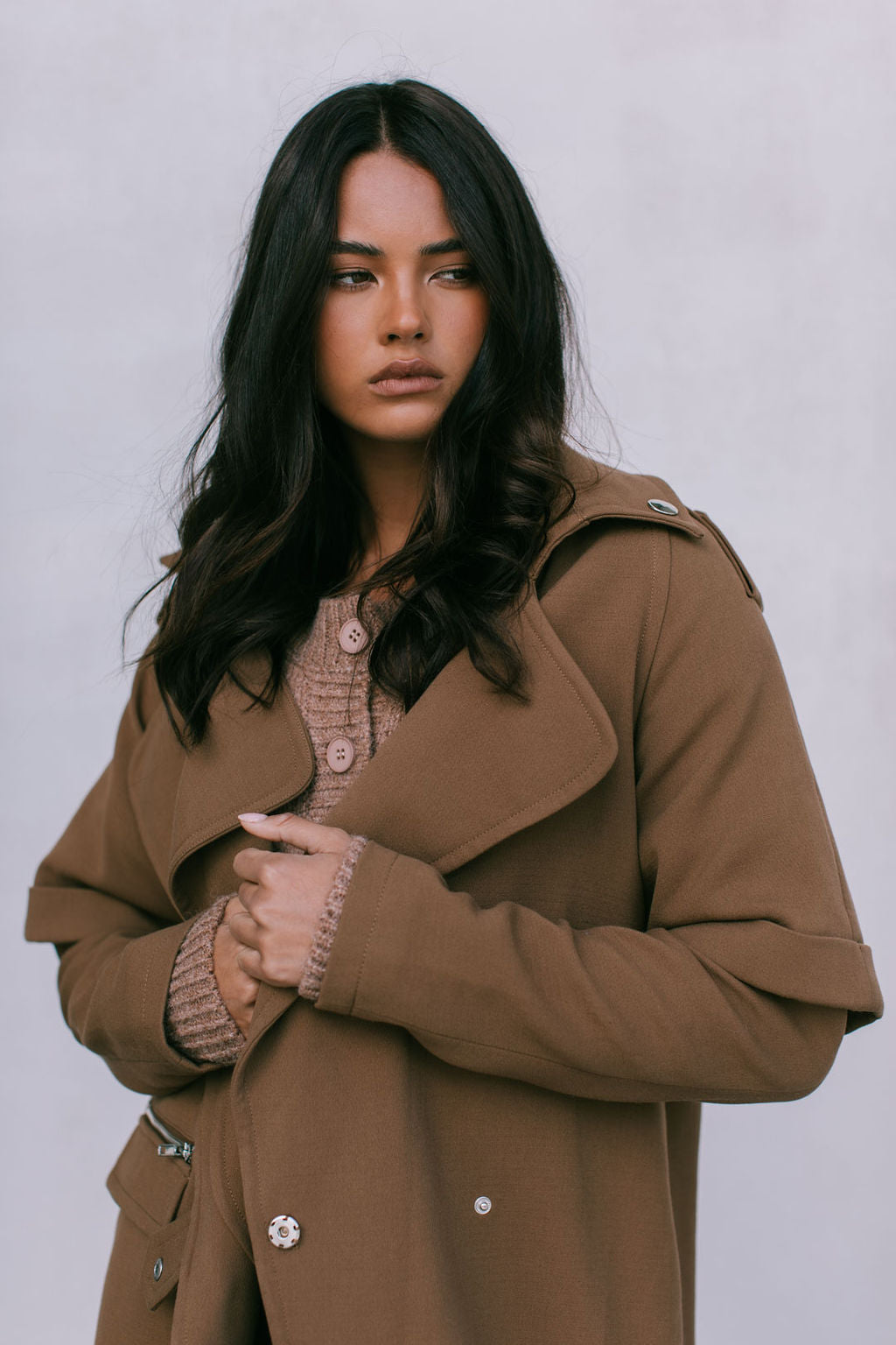 Sarah Trench Coat - Toffee Brown
