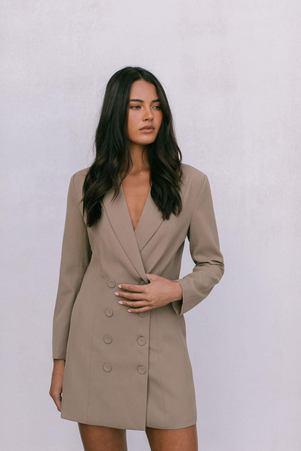 Gunner Mini Blazer Dress - Mocha