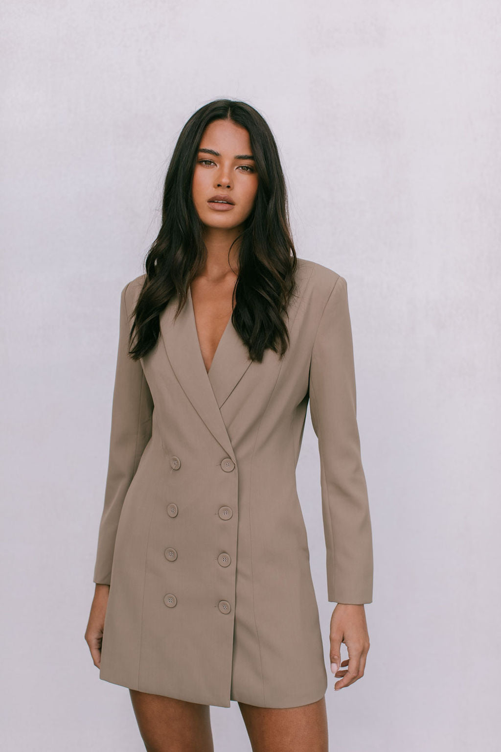 Gunner Mini Blazer Dress - Mocha