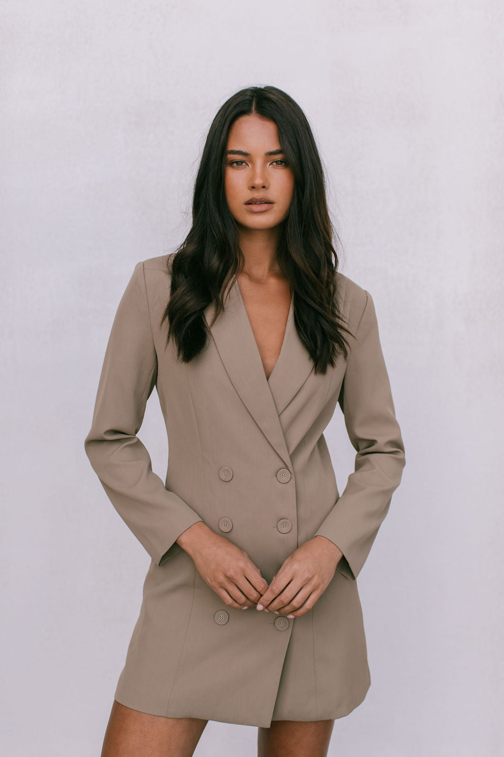 Gunner Mini Blazer Dress - Mocha