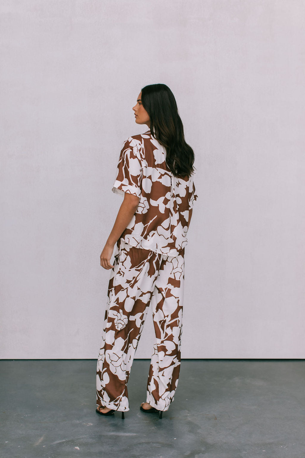 COMING SOON - Matera Pants - Chocolate Brown/Cream Floral Print
