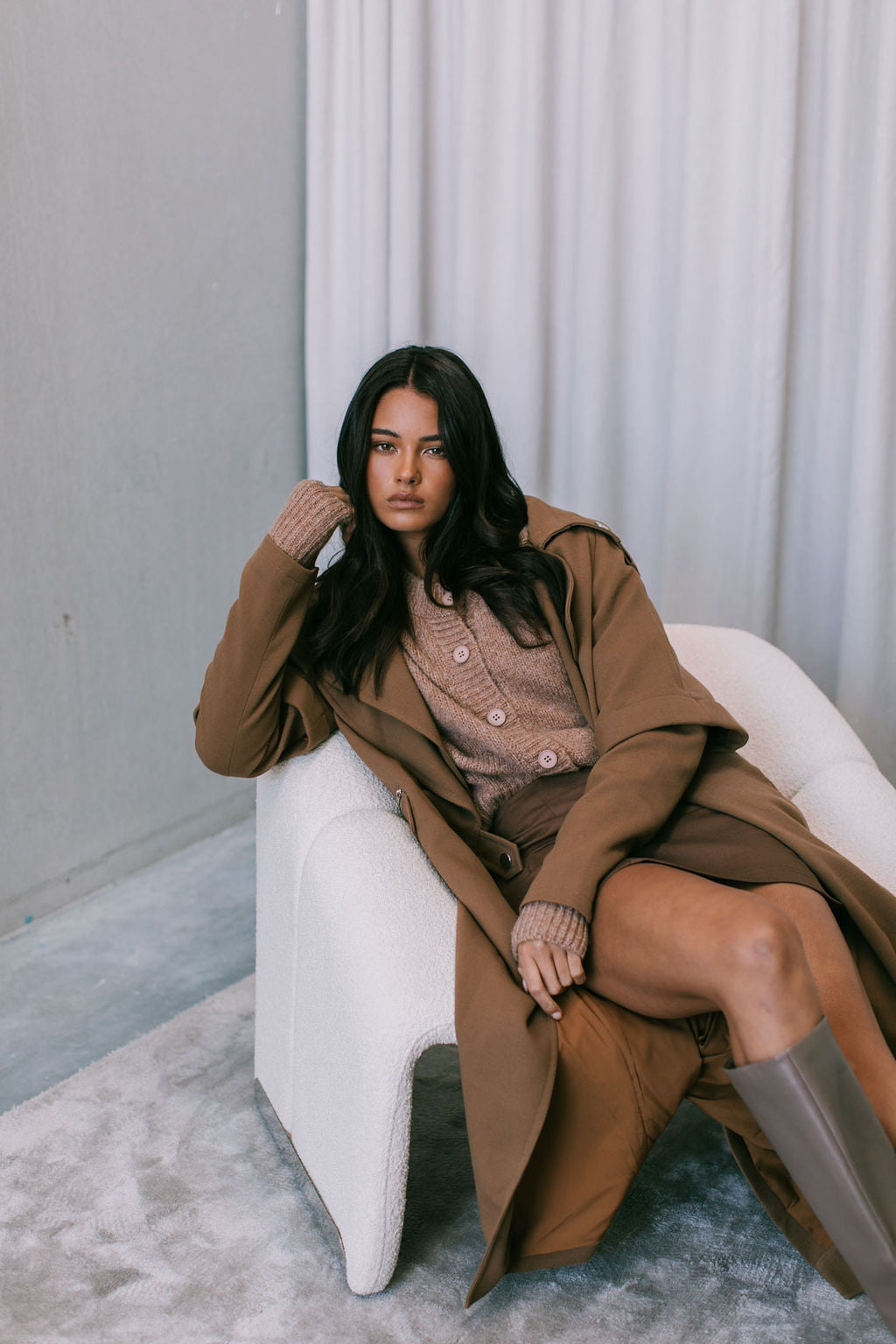 Sarah Trench Coat - Toffee Brown