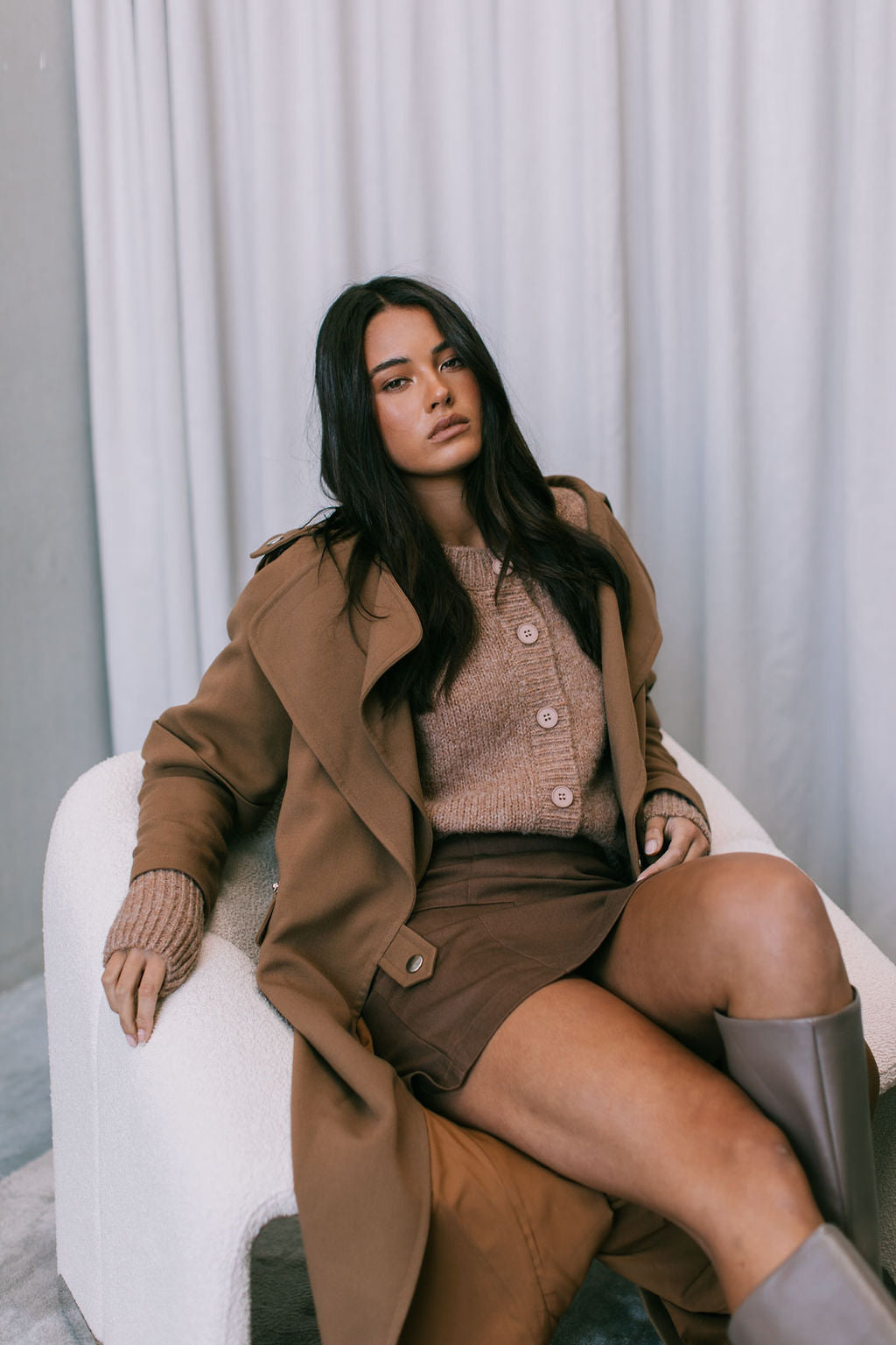 Sarah Trench Coat - Toffee Brown