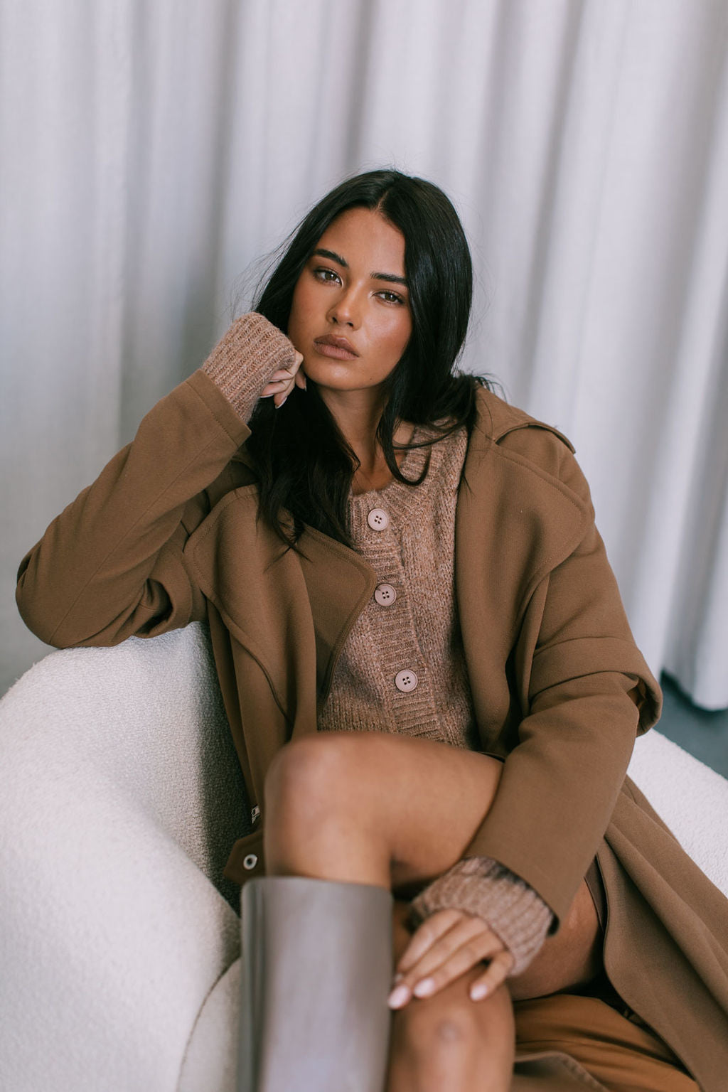 Sarah Trench Coat - Toffee Brown