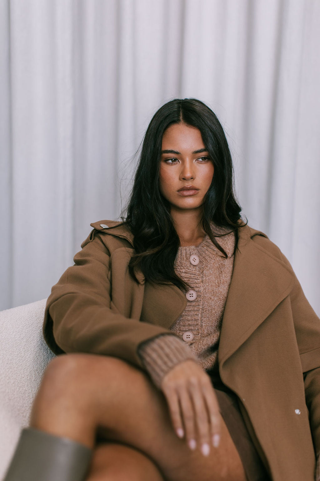 Sarah Trench Coat - Toffee Brown