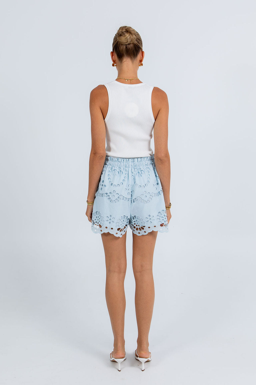 Yueli Short Powder Blue Sicily Lace