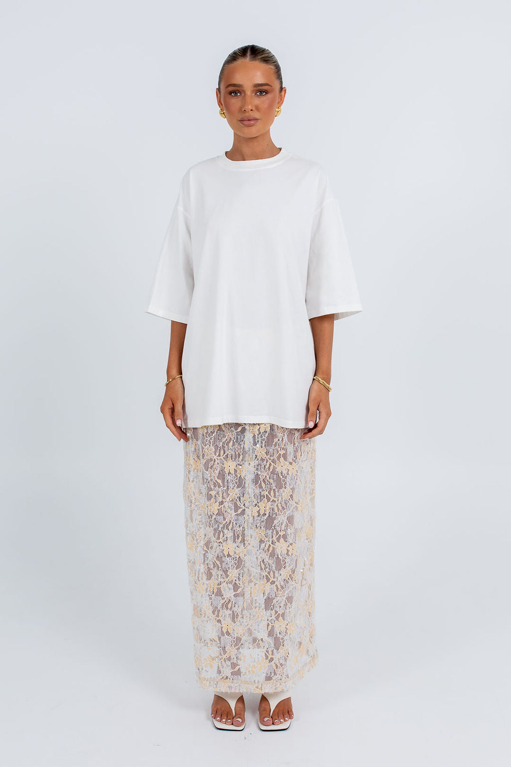Qasim Sequin Skirt Champagne