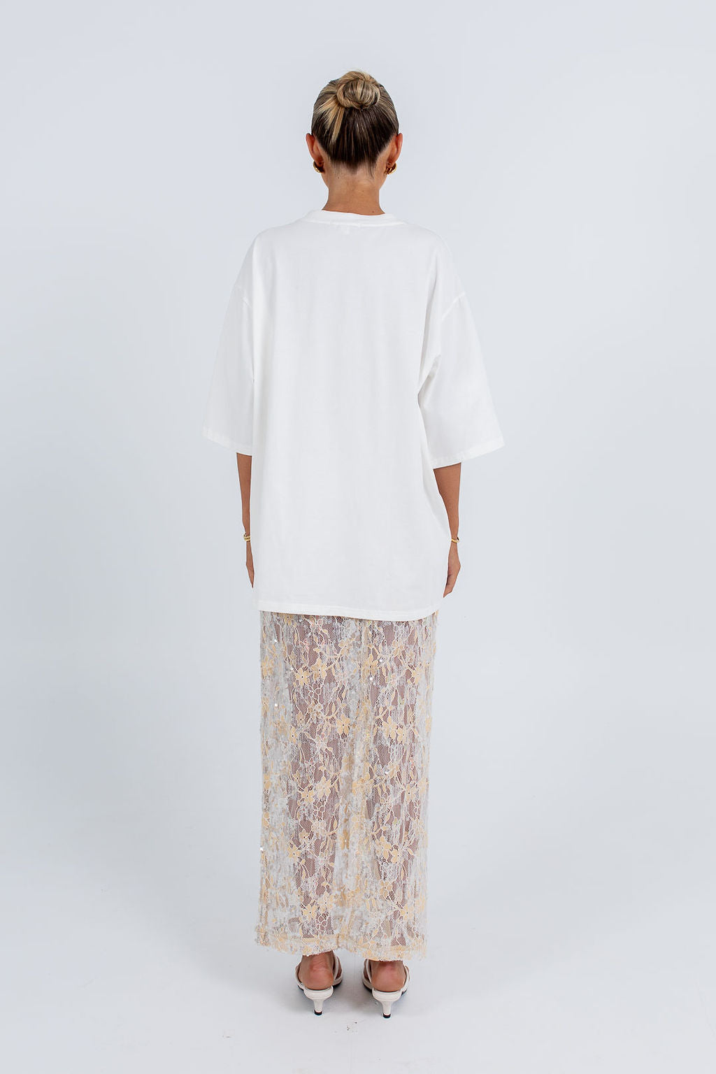 Qasim Sequin Skirt Champagne