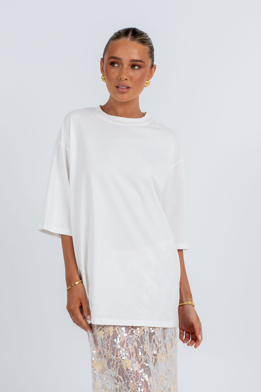 Qasim Sequin Skirt Champagne