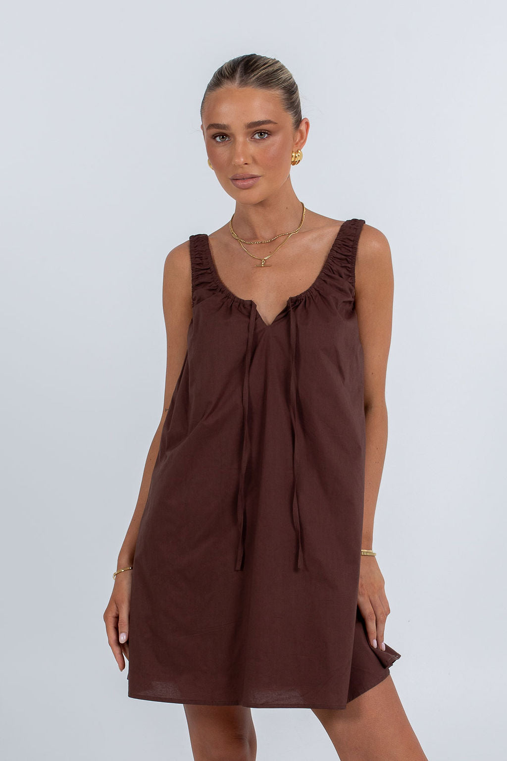 Drew Mini Dress Chocolate