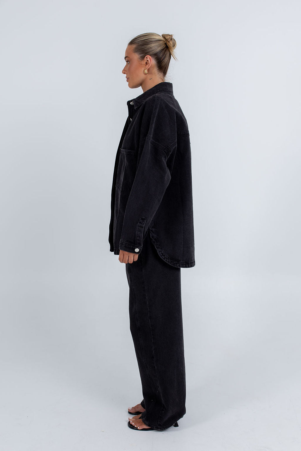 Ilou Denim Shirt Washed Black