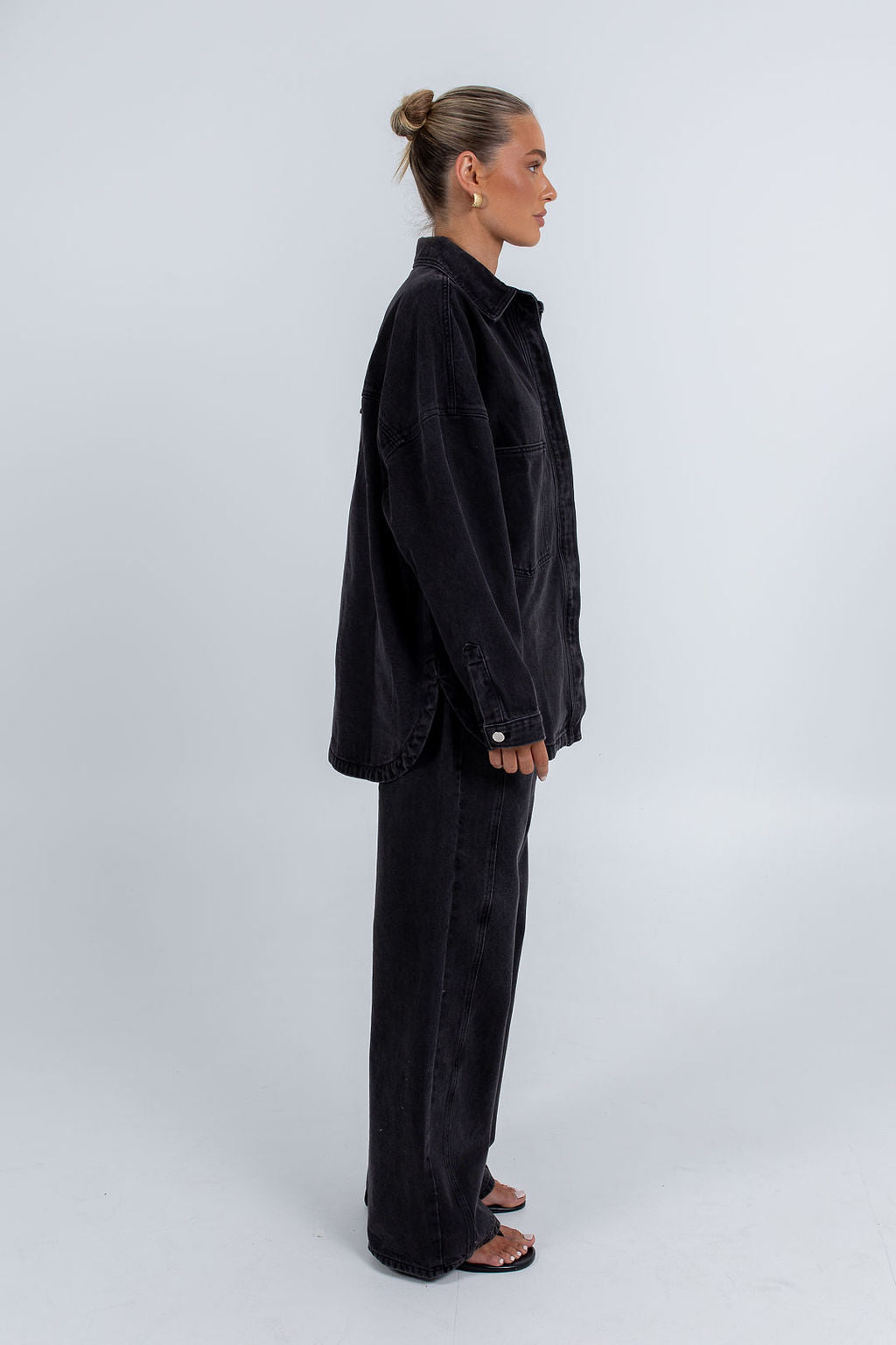 Ilou Denim Shirt Washed Black