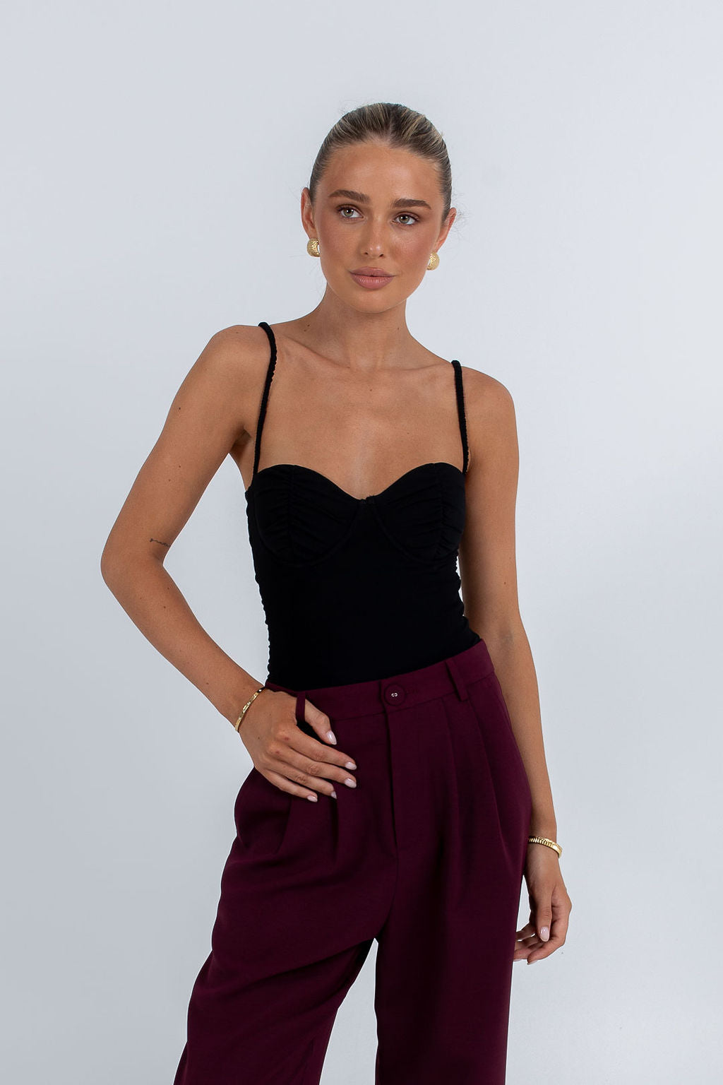 Mayda Tailored Pants Burgundy