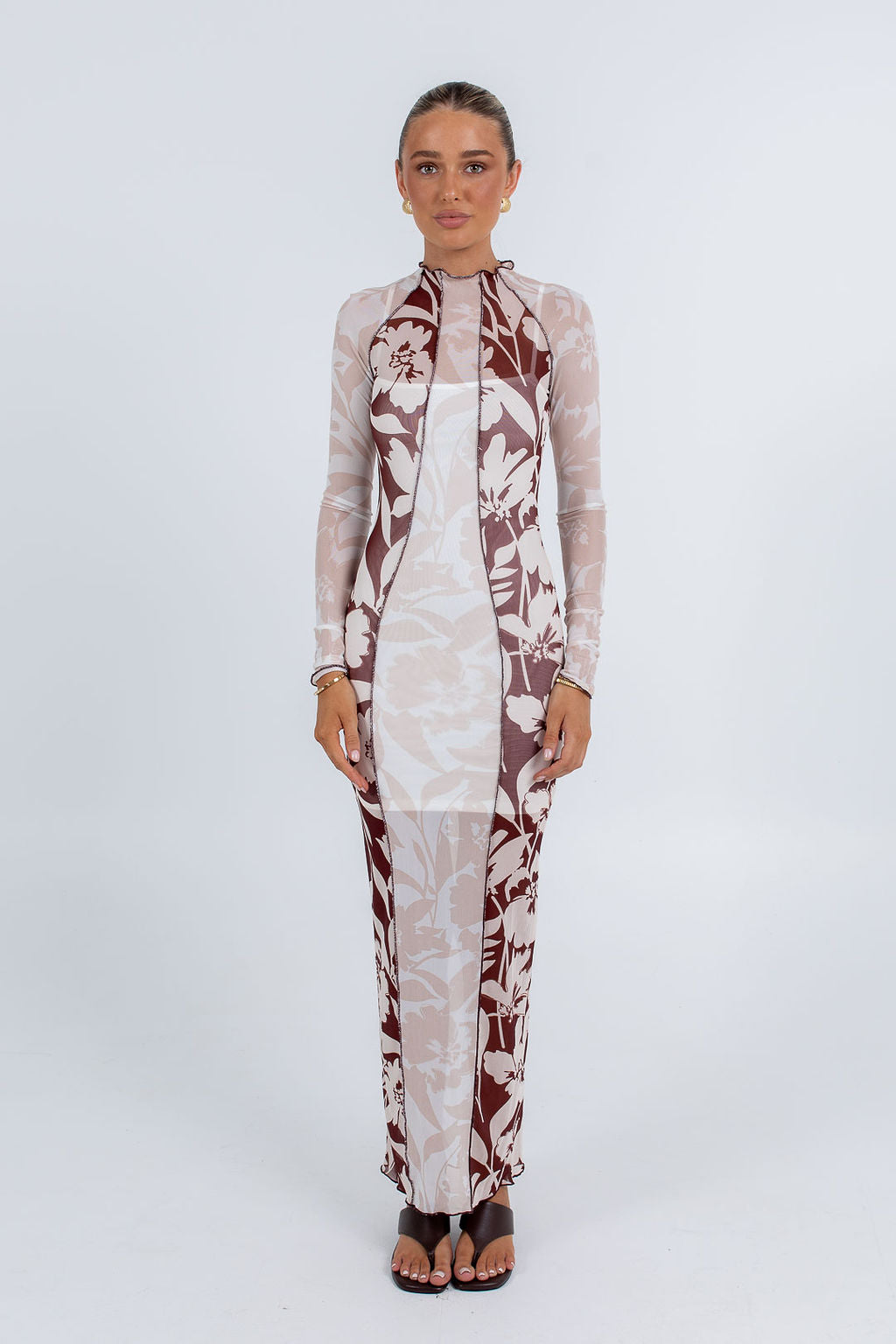 Rochelle Maxi Dress Beige Floral