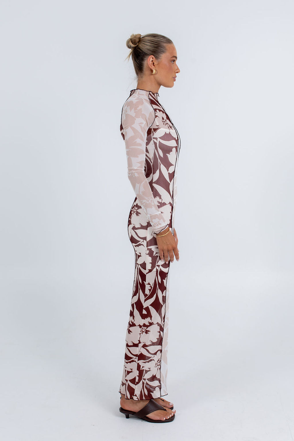 Rochelle Maxi Dress Beige Floral