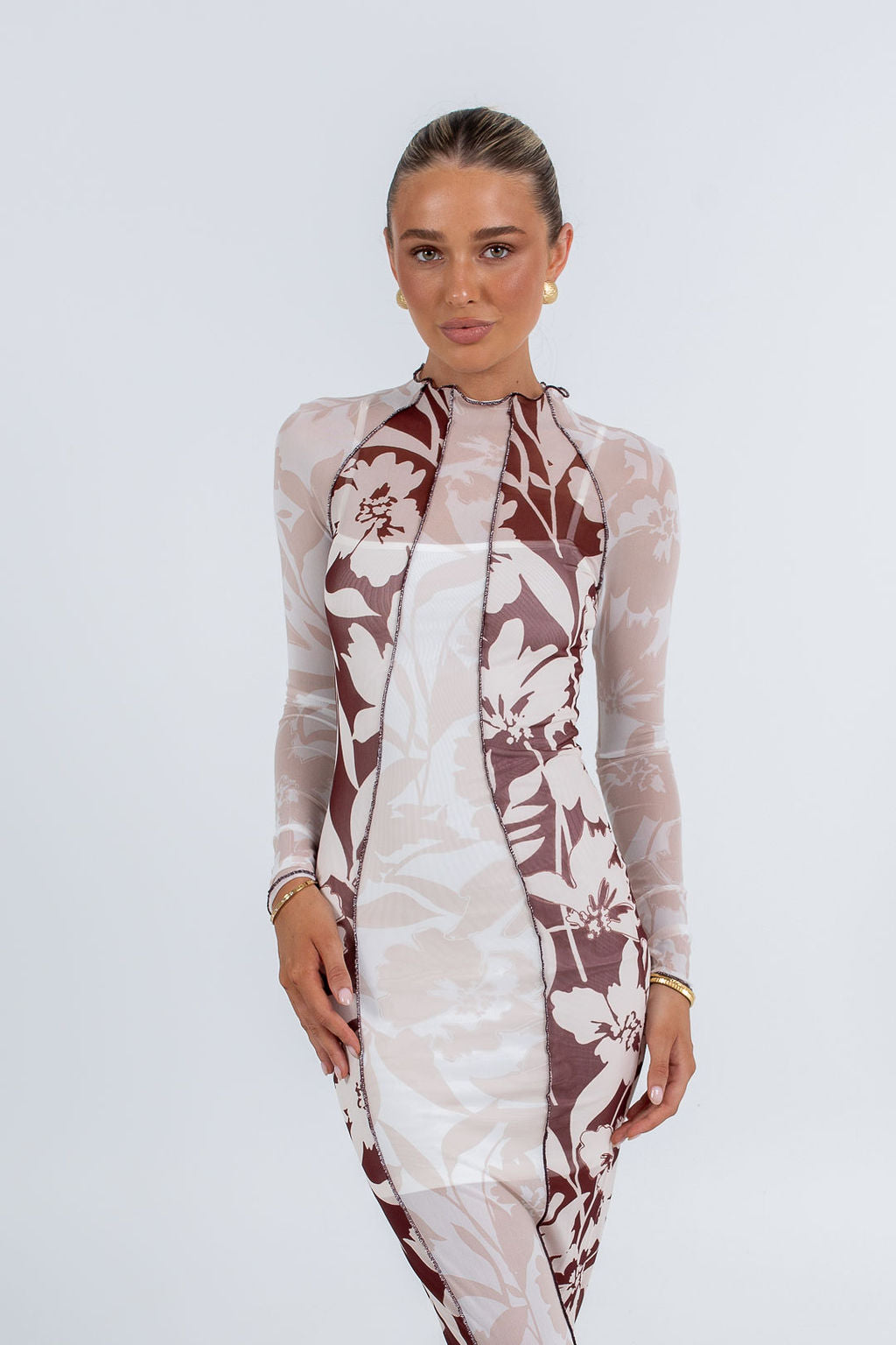 Rochelle Maxi Dress Beige Floral