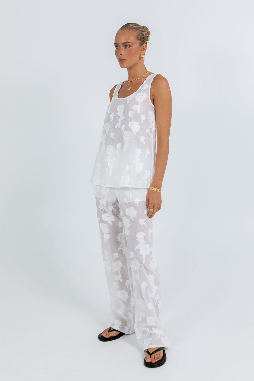 Flavia Lace Pant White
