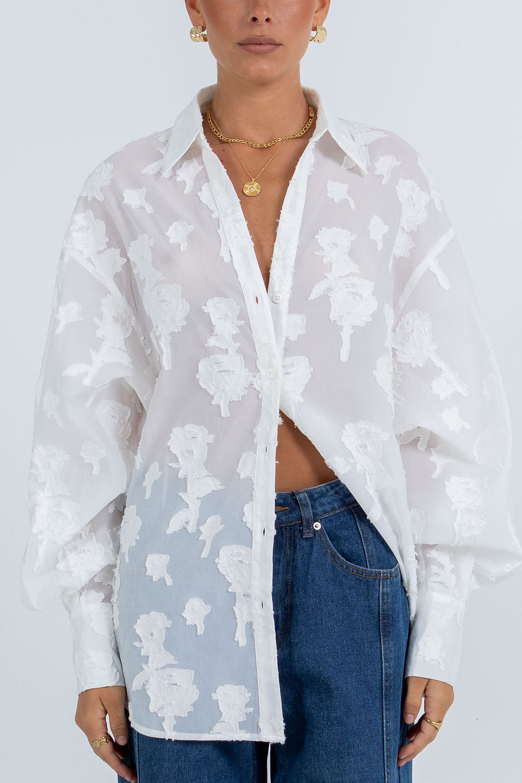 Blanche Lace Shirt White