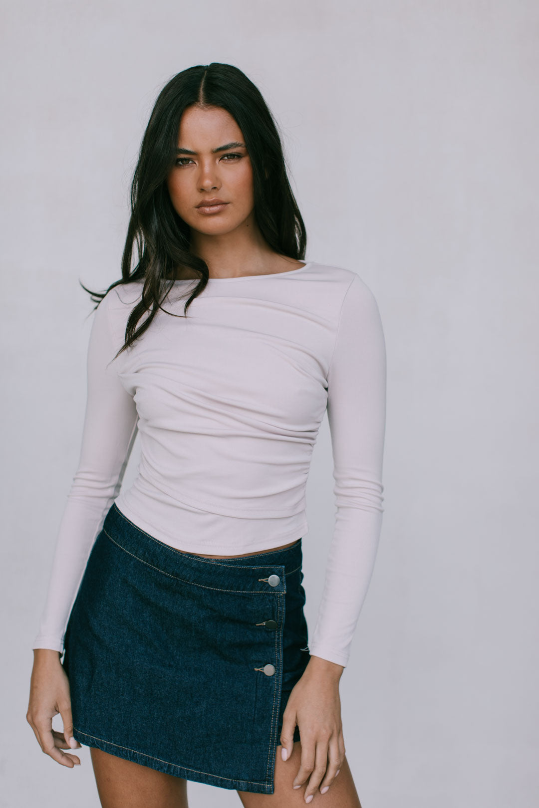 Arilla Long-sleeve Top - Pearl