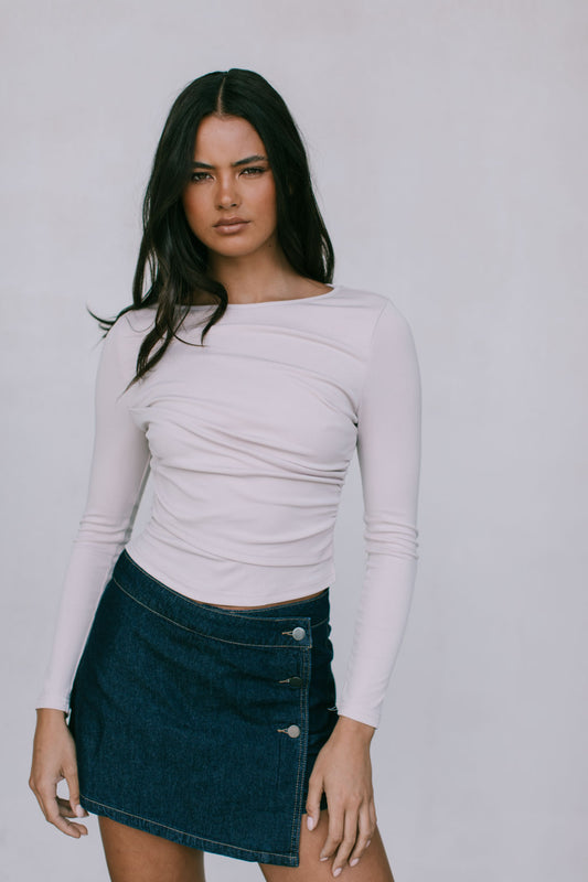 Arilla Long-sleeve Top - Pearl