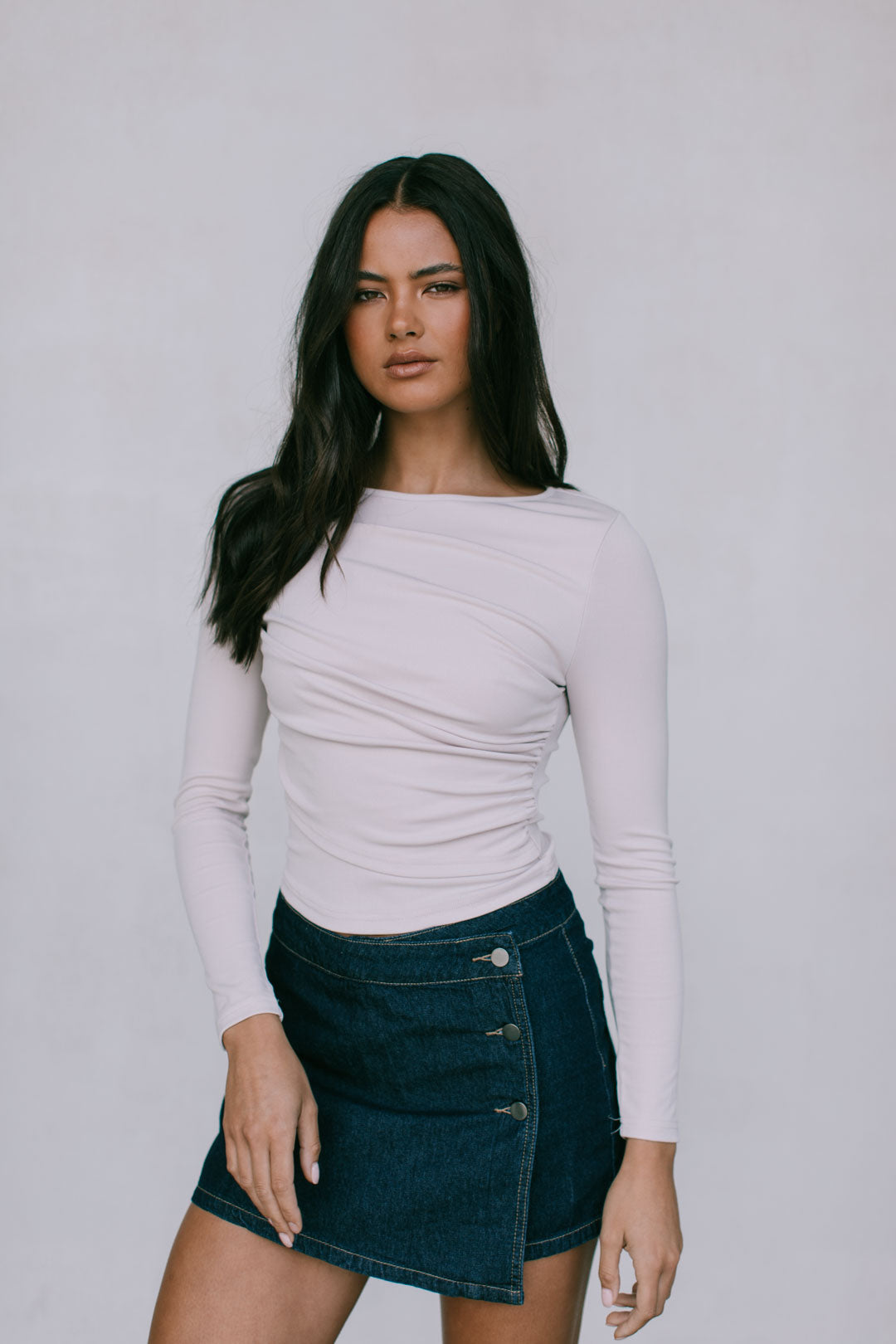 Arilla Long-sleeve Top - Pearl