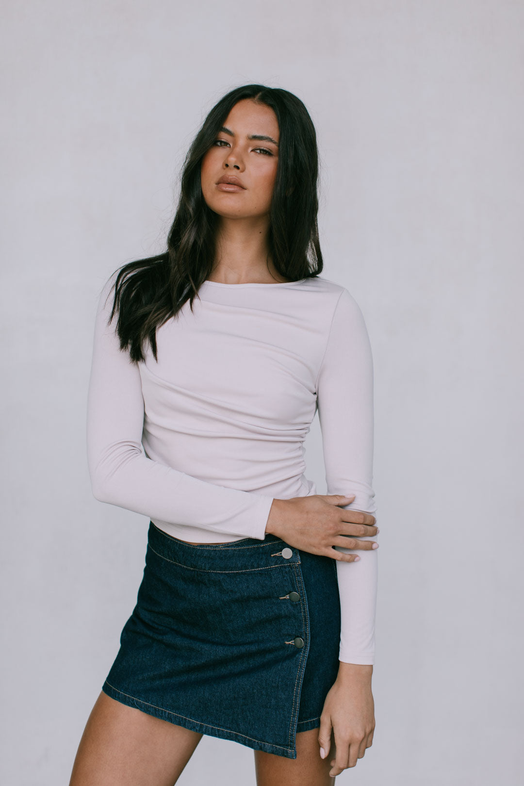 Arilla Long-sleeve Top - Pearl