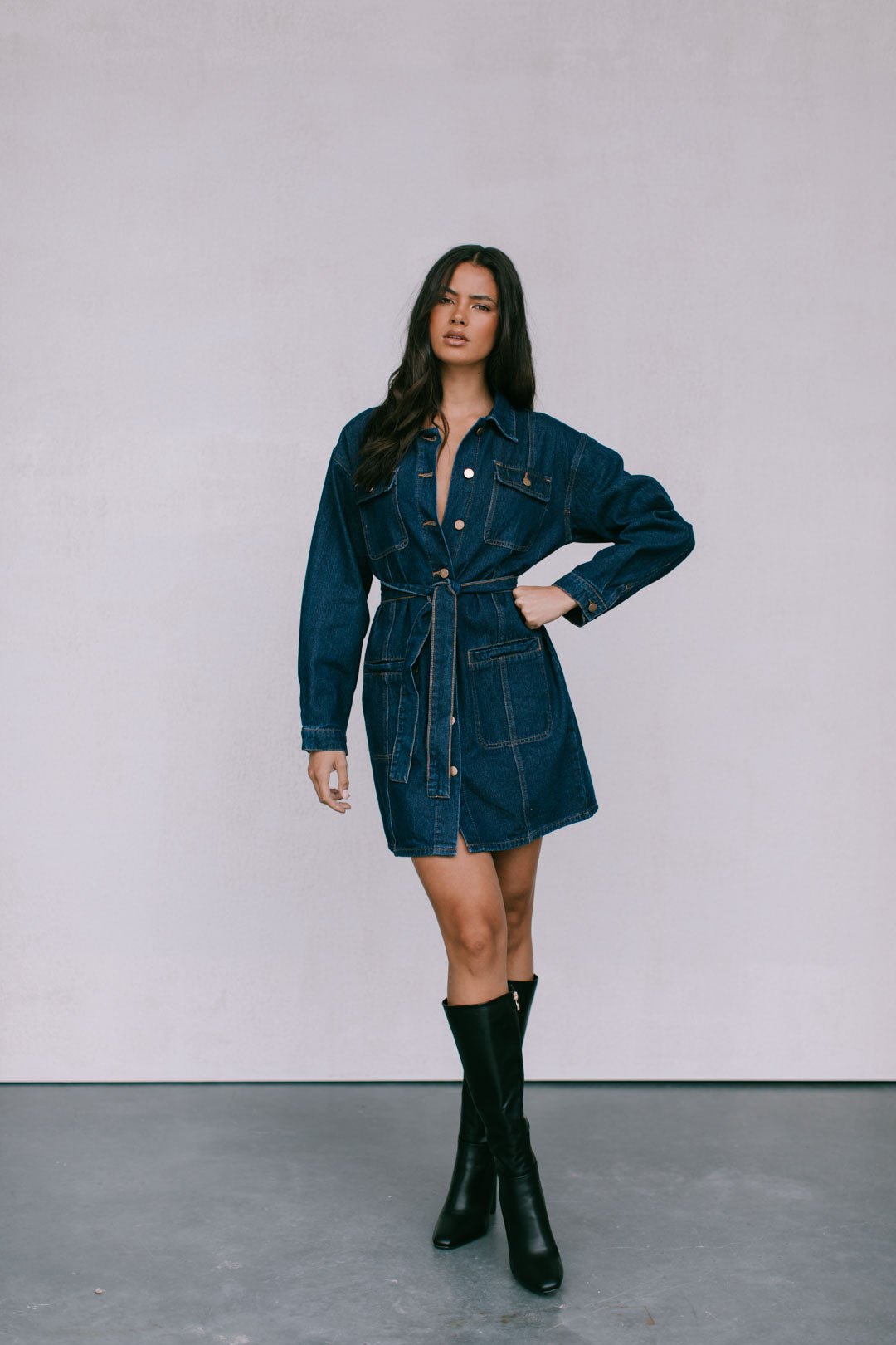 Promise Mini Dress - Indigo Denim
