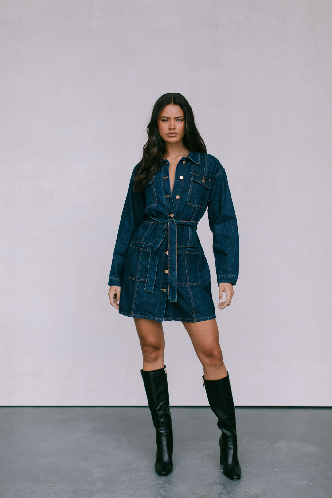 Promise Mini Dress - Indigo Denim