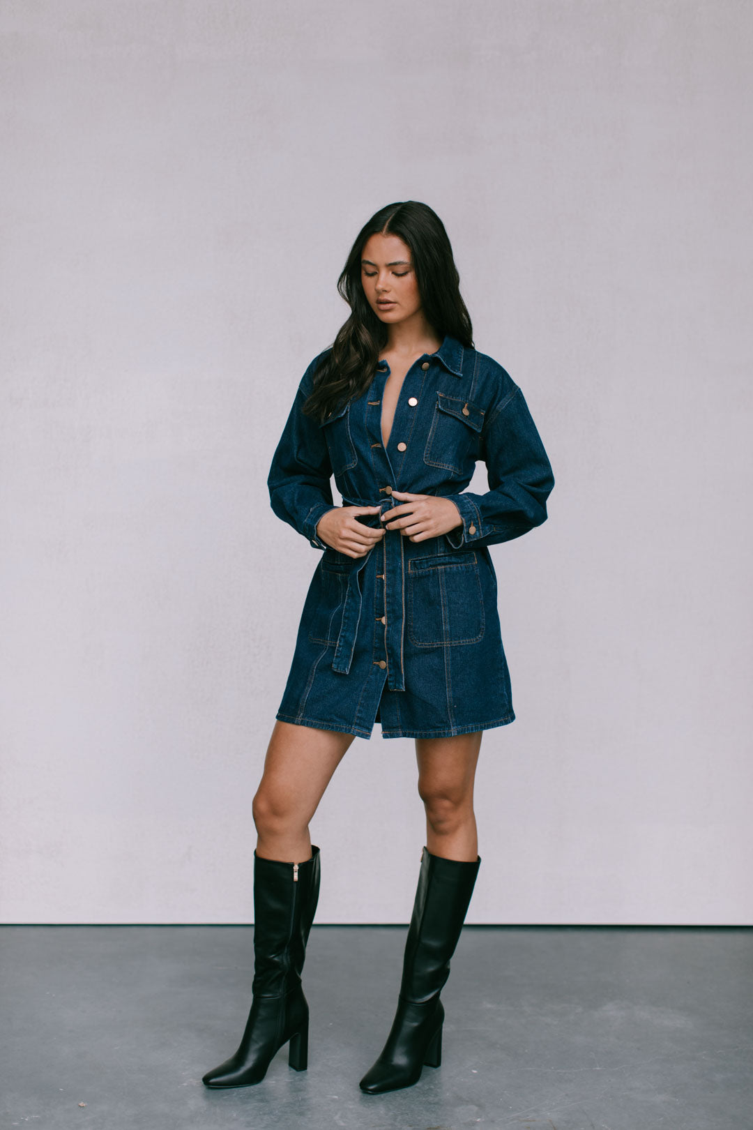 Promise Mini Dress - Indigo Denim