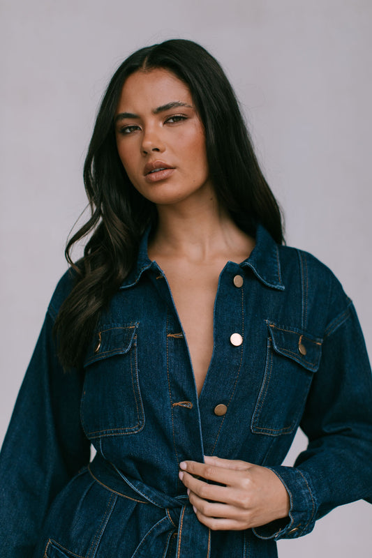 Promise Mini Dress - Indigo Denim