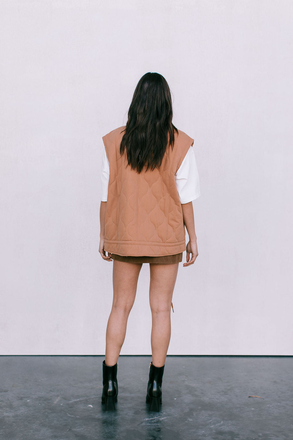 Zeta Quilted Vest - Caramel