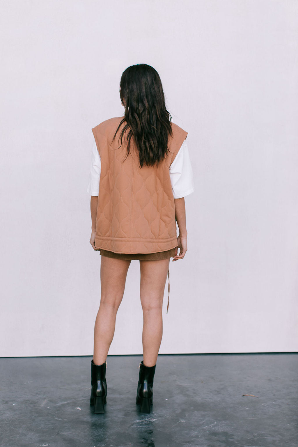 Zeta Quilted Vest - Caramel