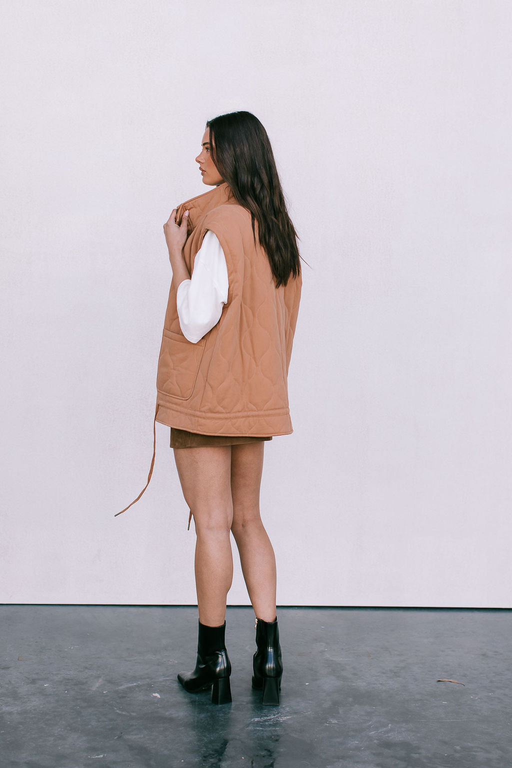 Zeta Quilted Vest - Caramel