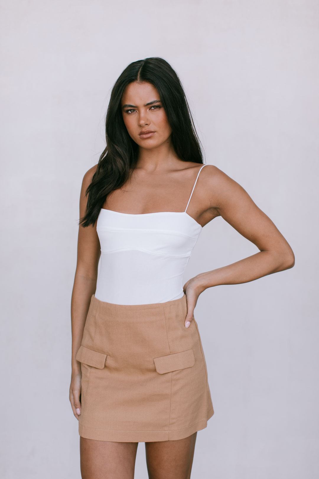 Basilio Mini Skirt - Tan