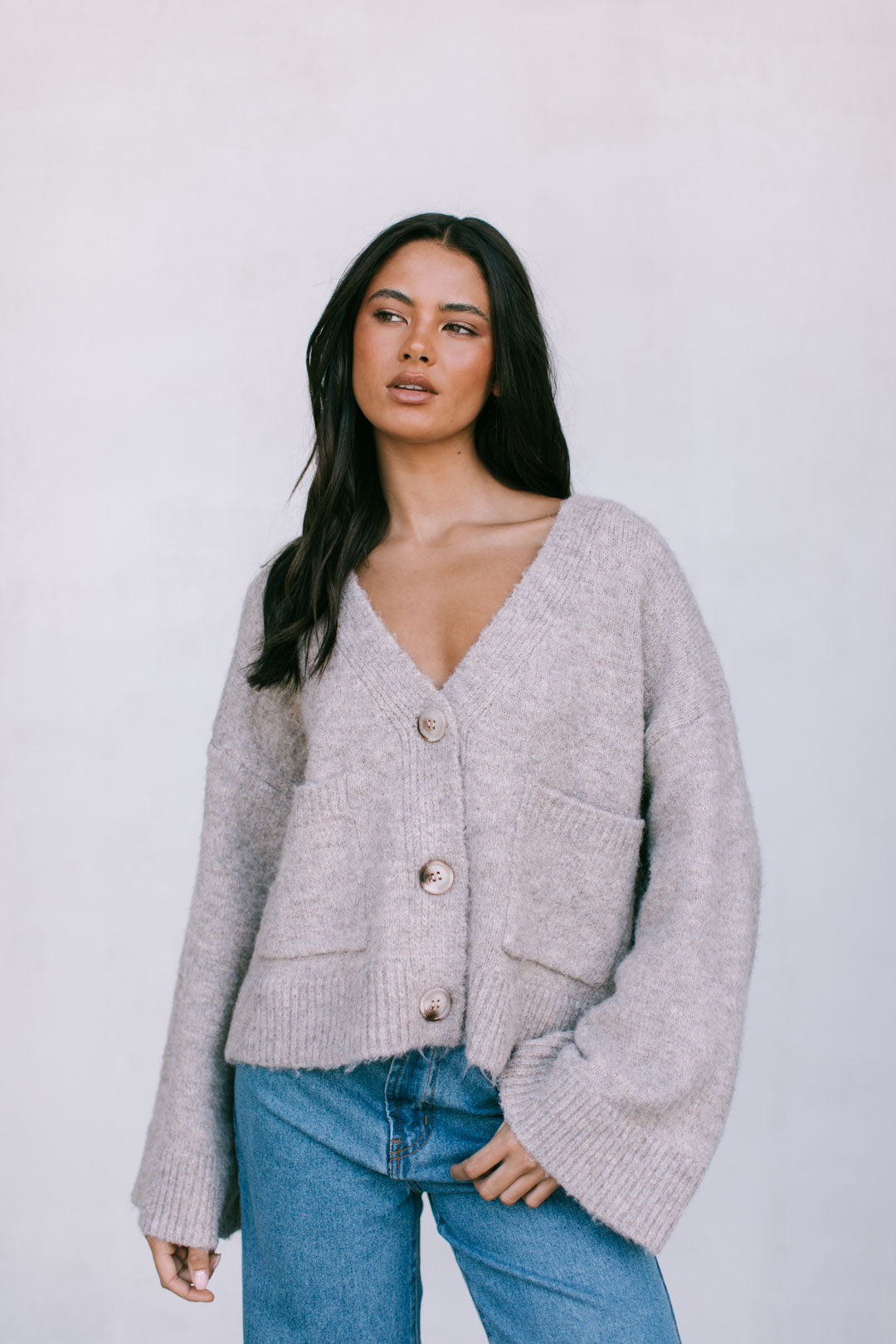 Demi Cardigan - Mushroom