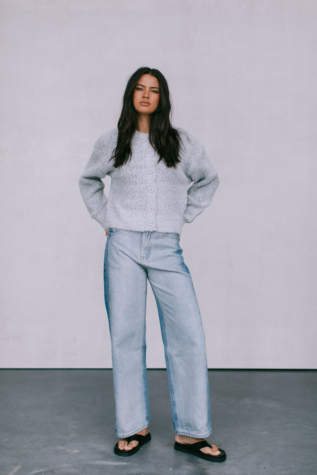 Harriet Knit Cardigan - Ice Grey Marle