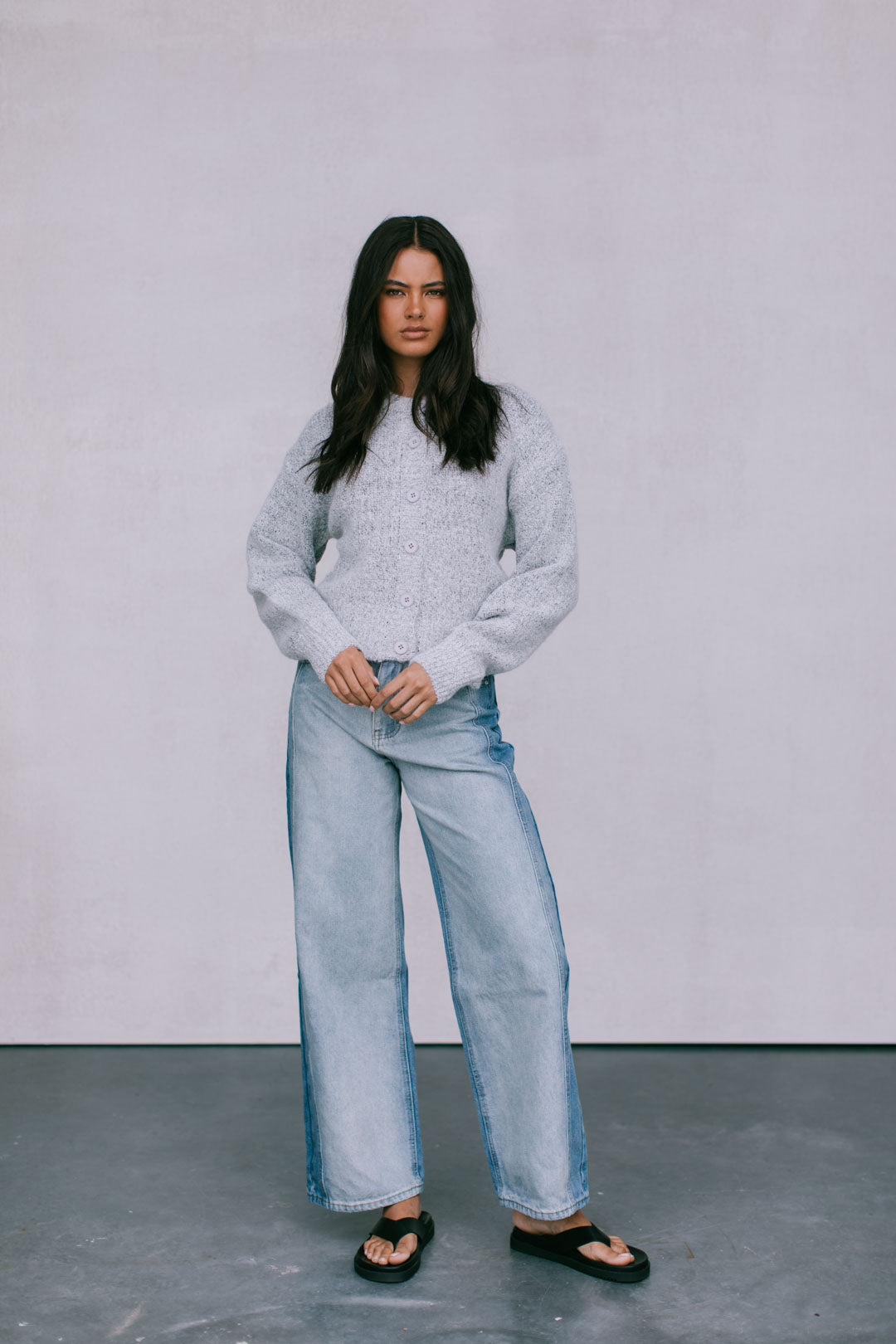 Harriet Knit Cardigan - Ice Grey Marle