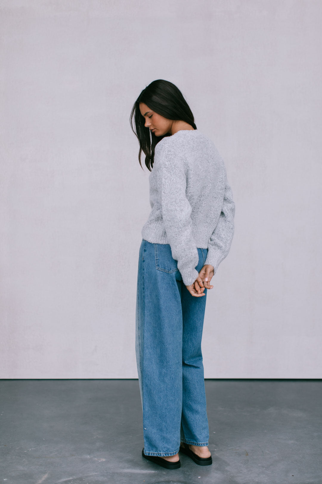 Harriet Knit Cardigan - Ice Grey Marle