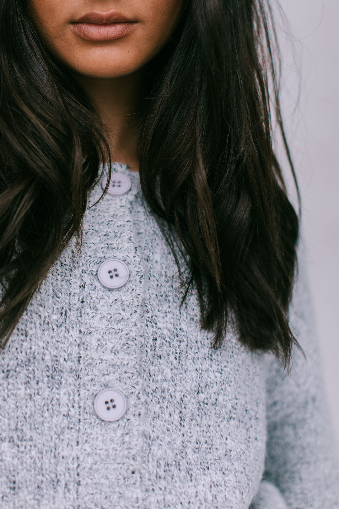 Harriet Knit Cardigan - Ice Grey Marle