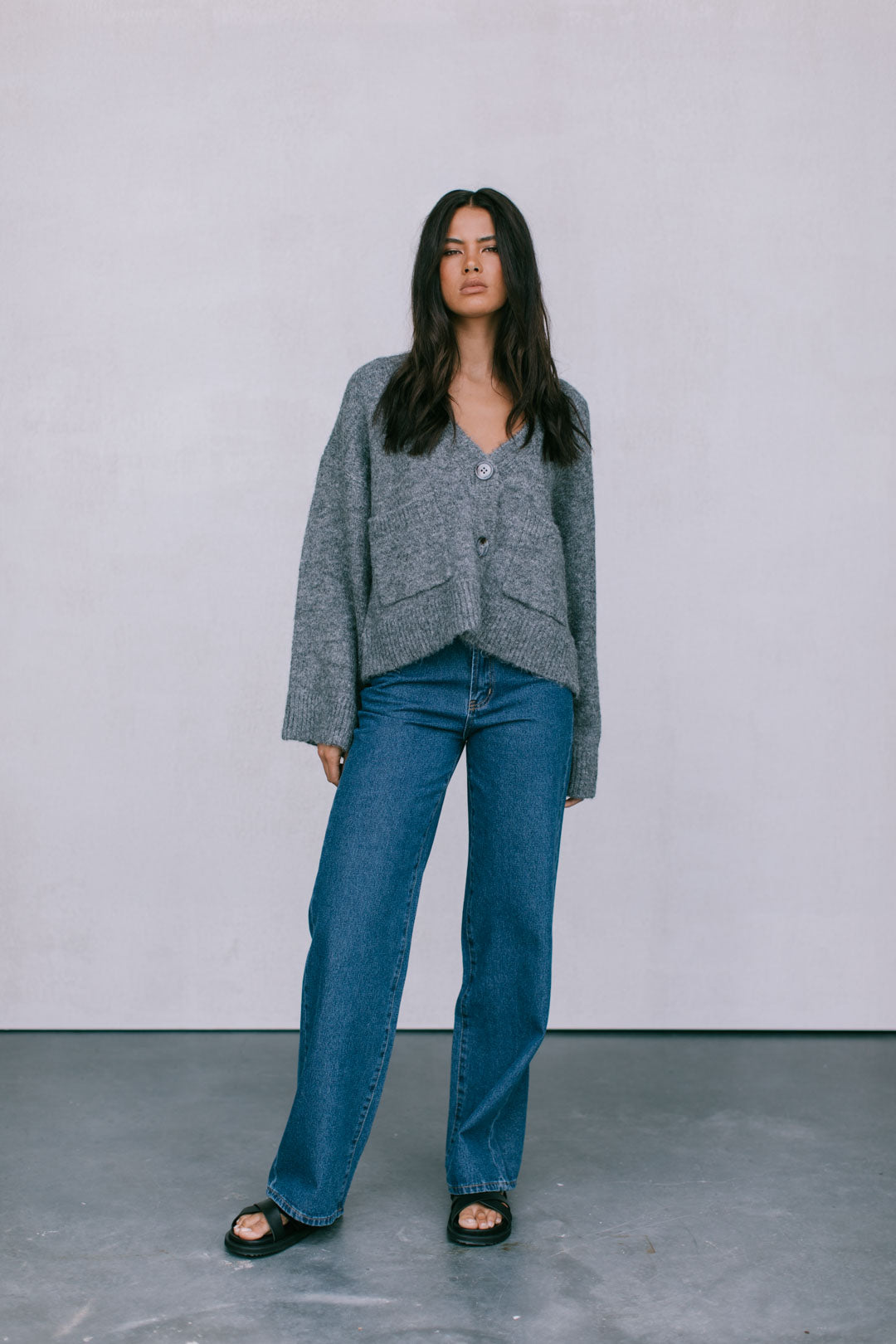Imogen Cardigan - Charcoal Marle