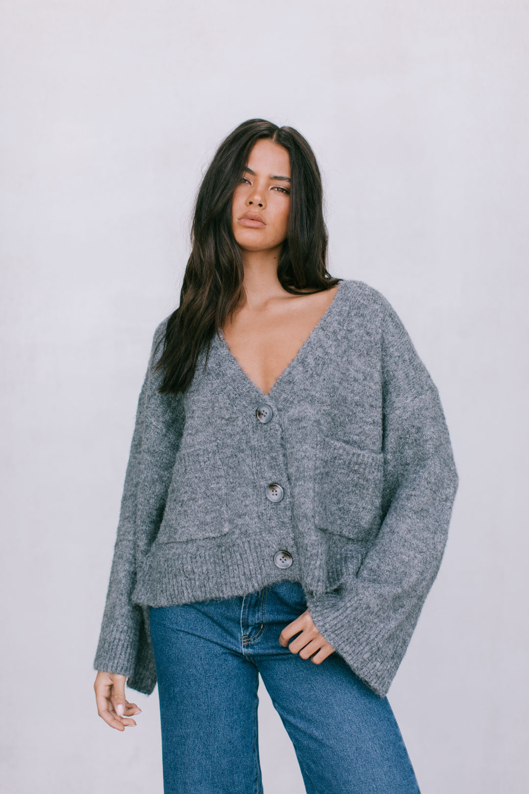 Imogen Cardigan - Charcoal Marle
