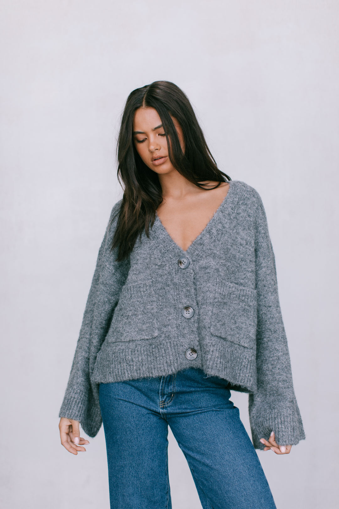Imogen Cardigan - Charcoal Marle