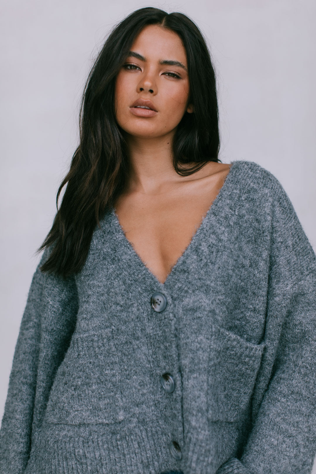 Imogen Cardigan - Charcoal Marle