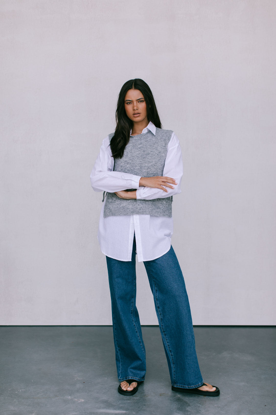 Hattie Vest Grey Marle