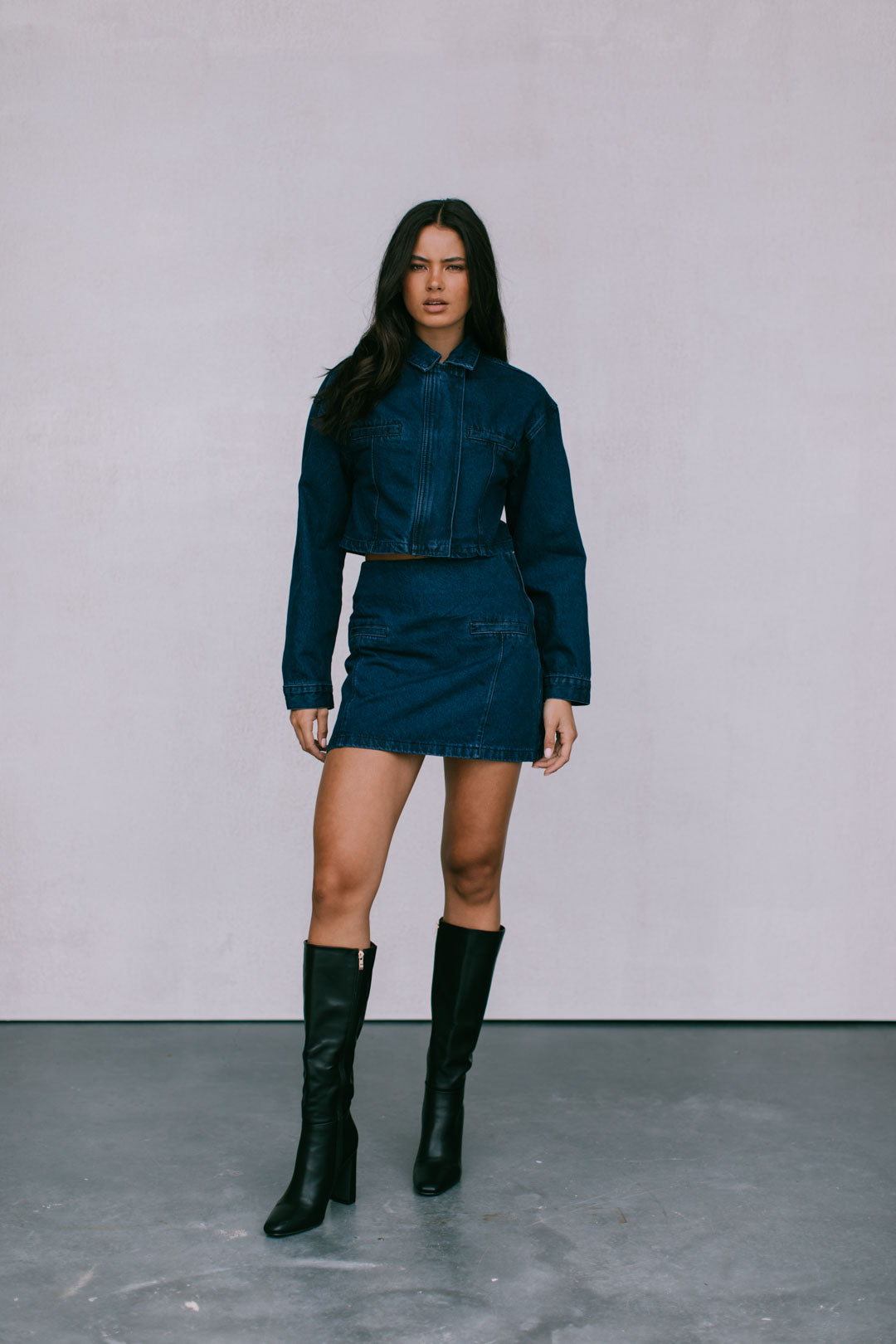 Harlan Mini Skirt Dark Indigo