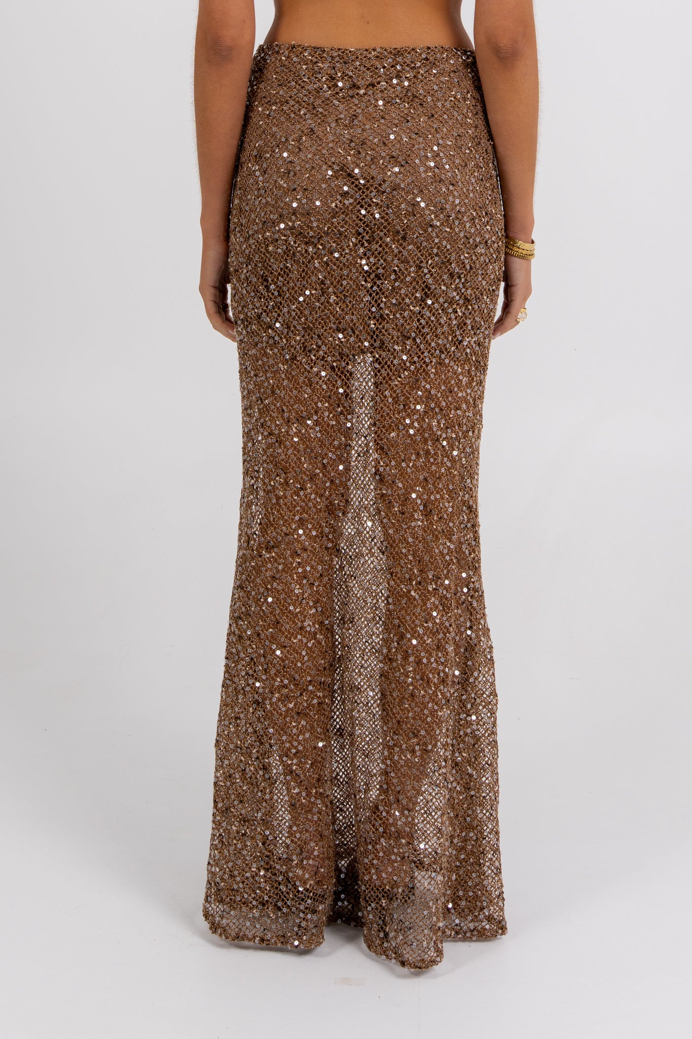 Giada Sequin Maxi Skirt Mocha