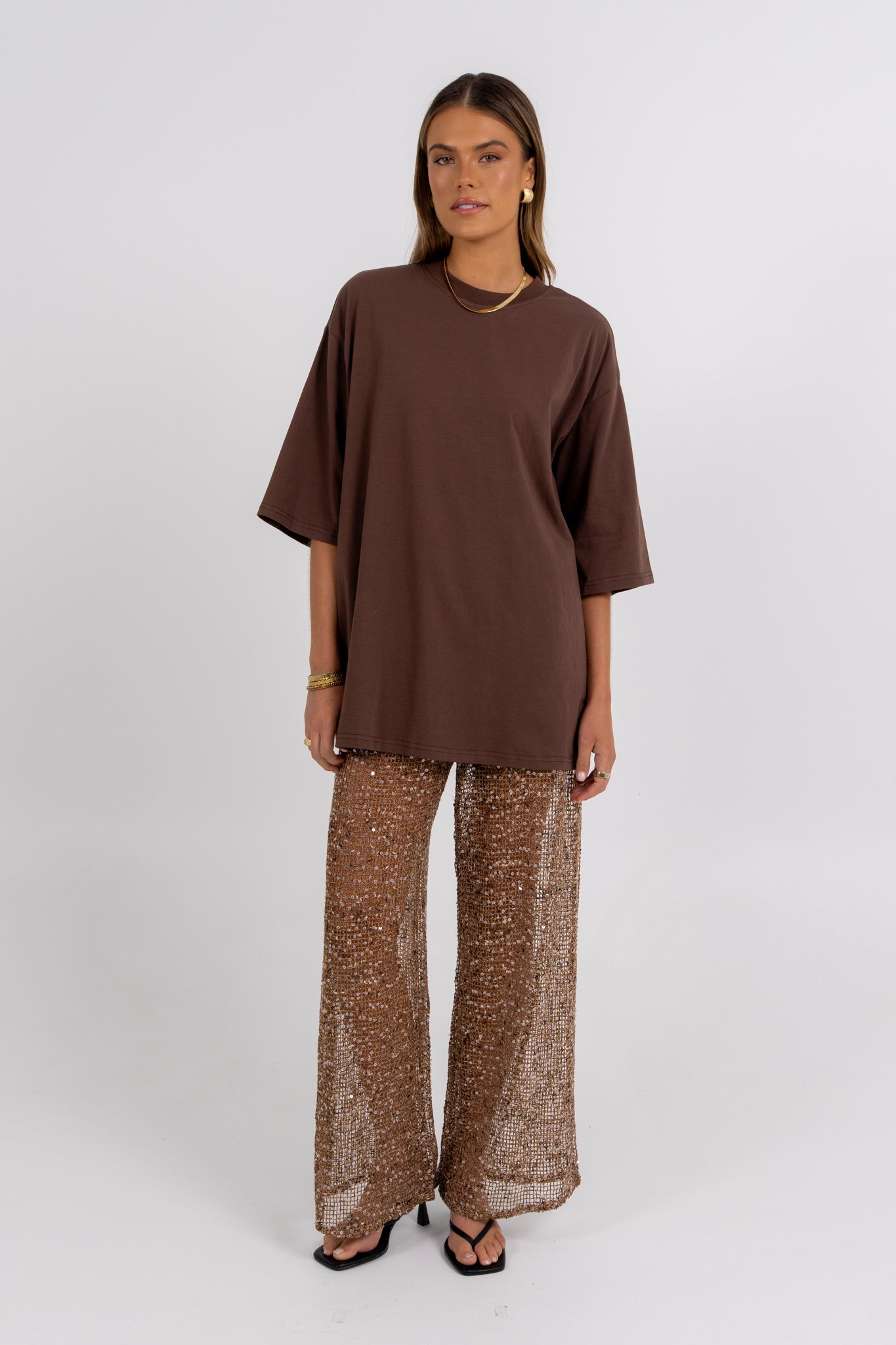 Juno Sequin Pant Mocha