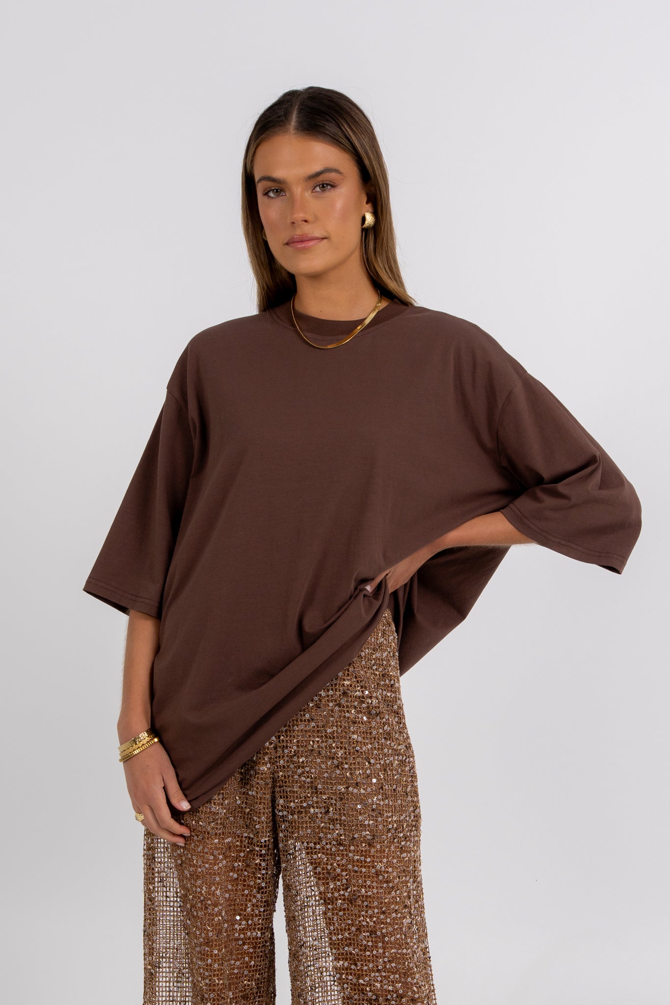 Juno Sequin Pant Mocha
